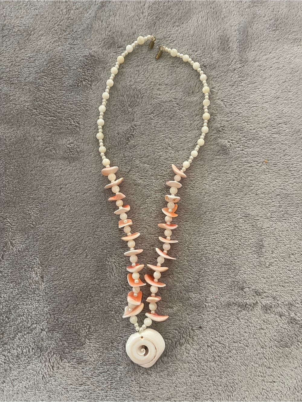 Source Unknown Pink and White Shell Pendant Necklace - Women Jewelry